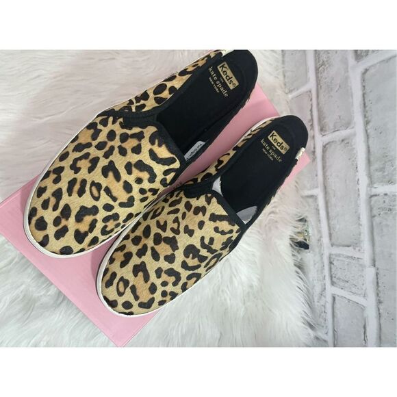 New Keds For Kate Spade Double Decker Leopard Calf Hair Mule Size 10 - Picture 1 of 8